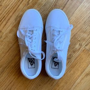 White Old School Vans